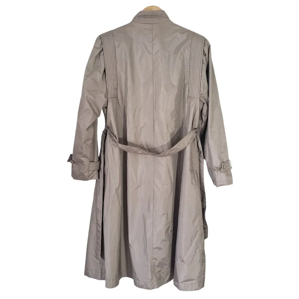 Vintage British Mist Womens Beige Trench Coat Size‎ 12 Belted Timeless Classic